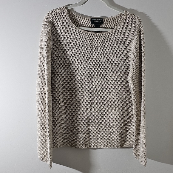 Ralph Lauren Sweaters - Lauren RAULPH LAUREN Hand Knit. Size Large. Linen/cotton Cream Sweater